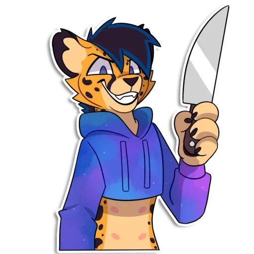 Furry with weapon- Sticker