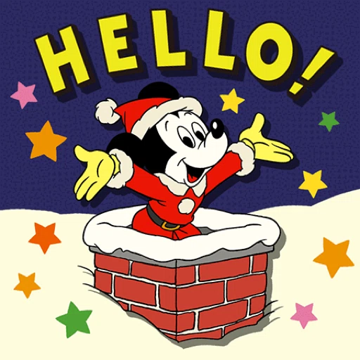 【英文】Mickey Mouse & Friends（復古聖誕節） (米奇)- Sticker