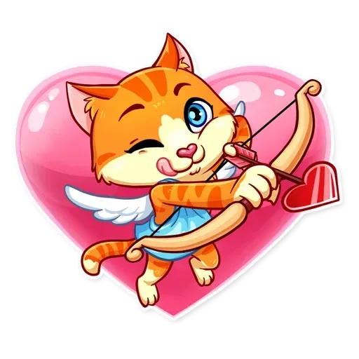 Cupid Cat - Sticker